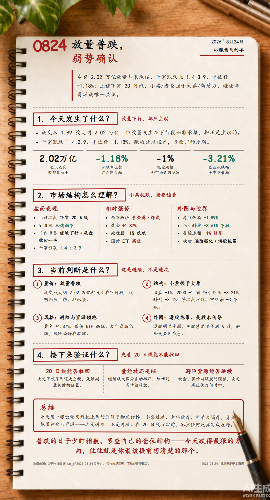 2026-08-24 每日复盘海报(笔记本风格)