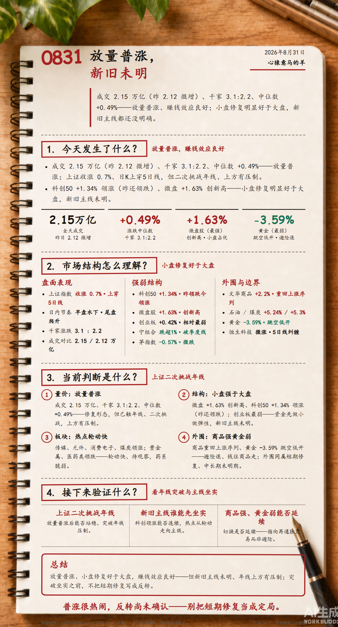 2026-08-31 每日复盘海报(笔记本风格)